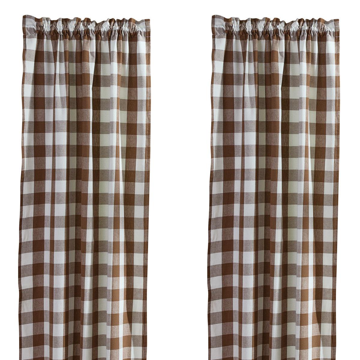 Wicklow Check Brown & Cream Panels - 72x84 Set of 2 Park Designs