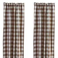 Thumbnail for Wicklow Check Brown & Cream Panels - 72x84 Set of 2 Park Designs - The Fox Decor