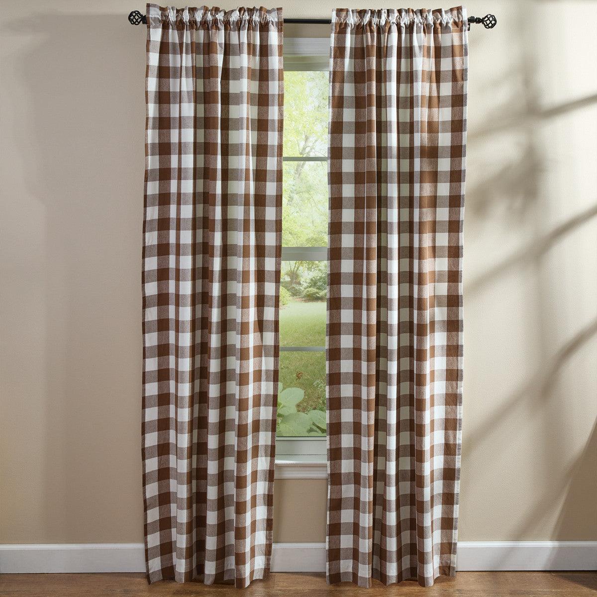 Wicklow Check Brown & Cream Panels - 72x84 Set of 2 Park Designs - The Fox Decor