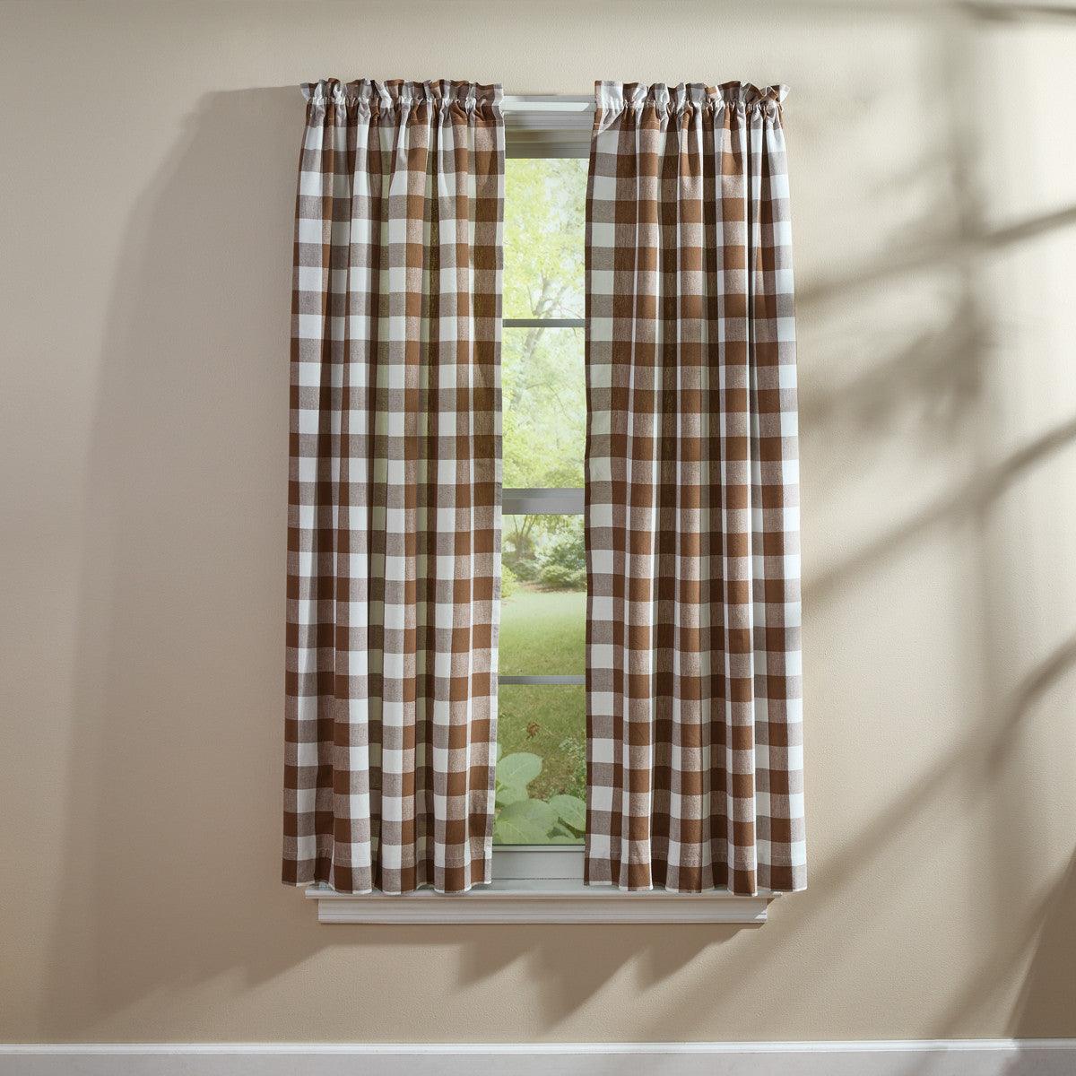 Wicklow Check Brown & Cream Panels - 72x63 Set of 2 Park Designs - The Fox Decor