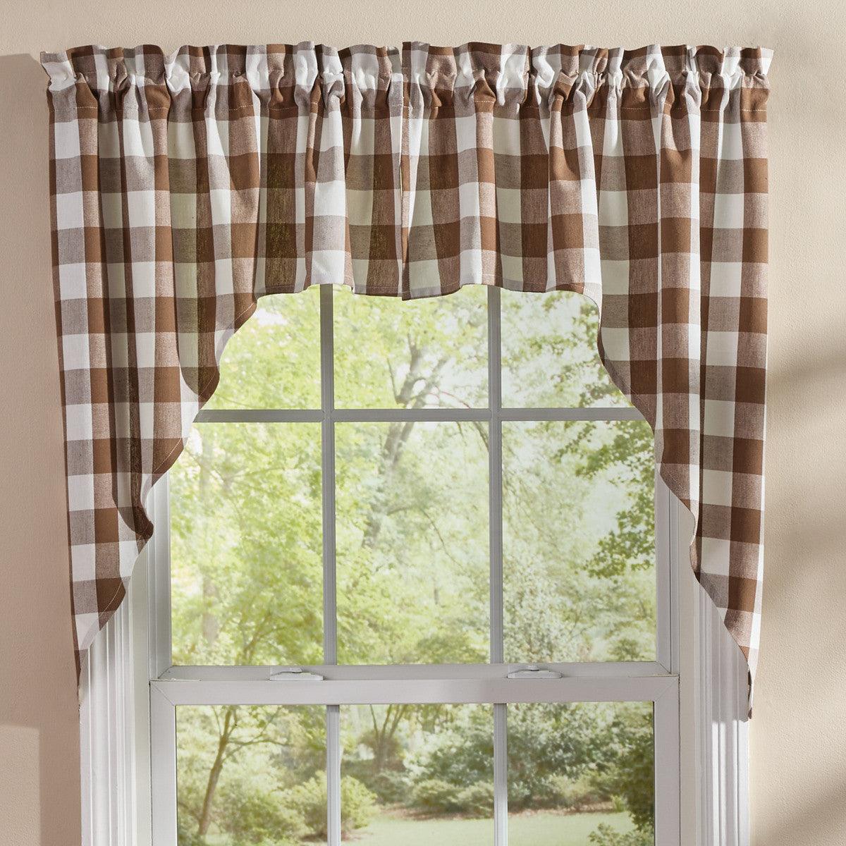 Wicklow Check Brown & Cream Swags - 72x36 Park Designs