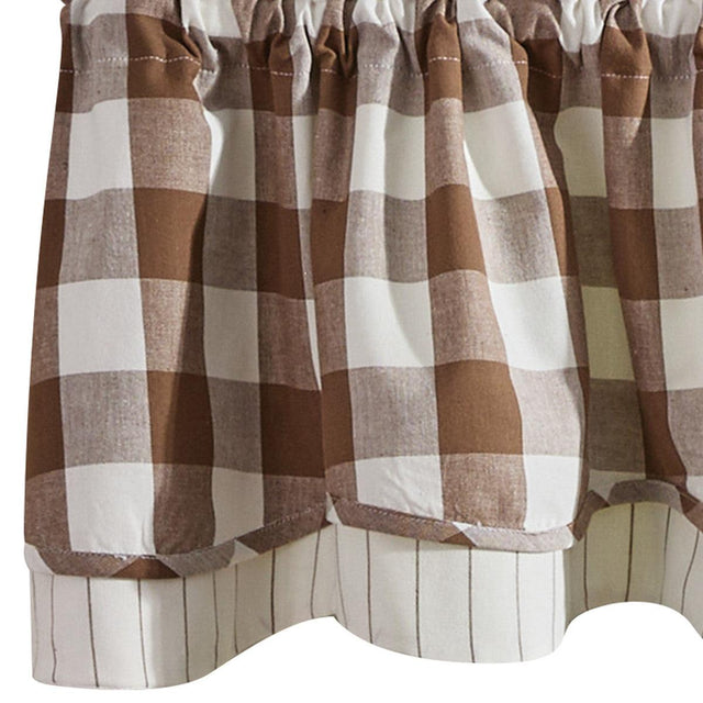 Wicklow Check Brown & Cream Valance - 72x16 Set of 2 Park designs - The Fox Decor
