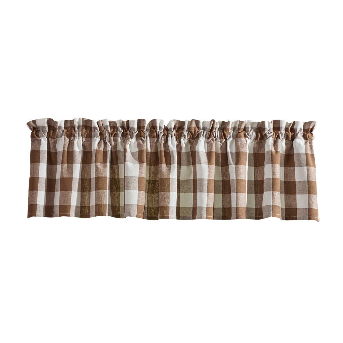 Wicklow Check Brown & Cream Valance - 72x14 Park designs