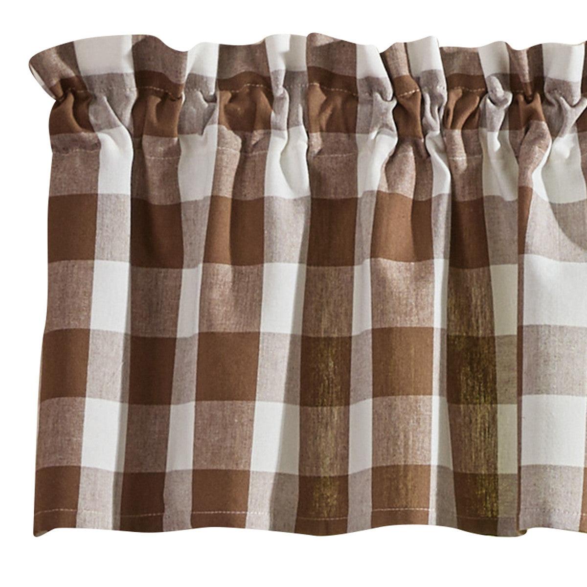 Wicklow Check Brown & Cream Valance - 72x14 Park designs