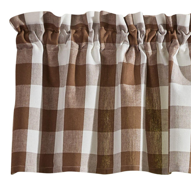 Wicklow Check Brown & Cream Valance - 72x14 Park designs - The Fox Decor