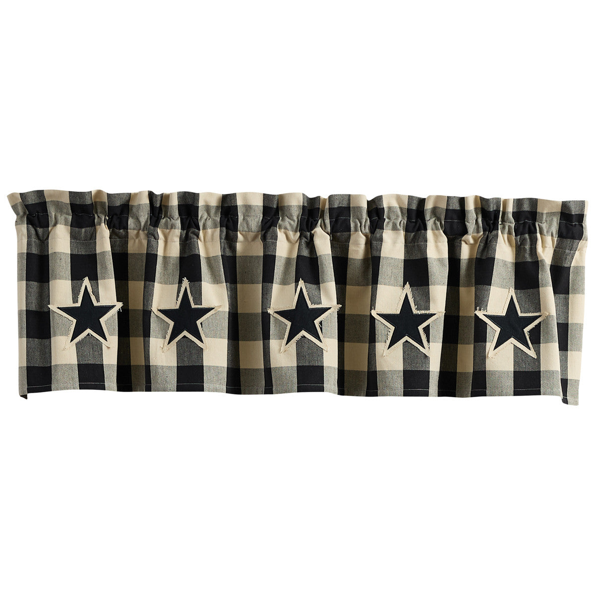 Wicklow Star Valance 14" L - Black Set of 2  Park Designs