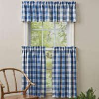 Thumbnail for Wicklow Check Valance - China Blue Park designs - The Fox Decor