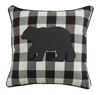 Wicklow Bear Applique Pillow 18 Black/cream Cover - Park Designs - The Fox Decor