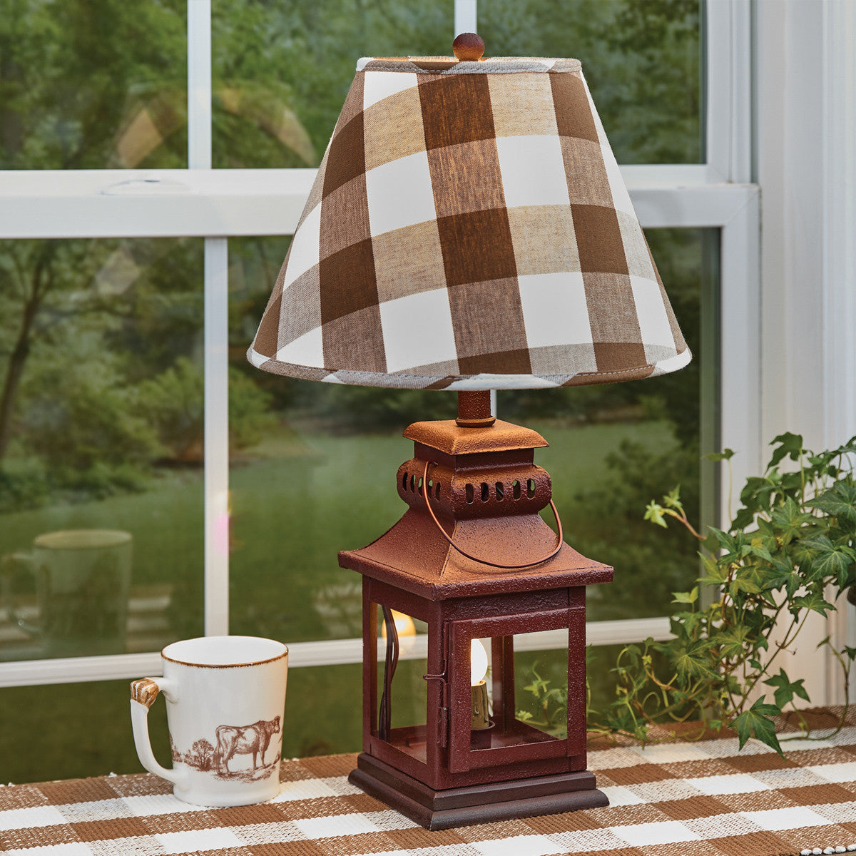 Wicklow Check Brown & Cream Lamp Shade - 10" Set of 2 Park Designs