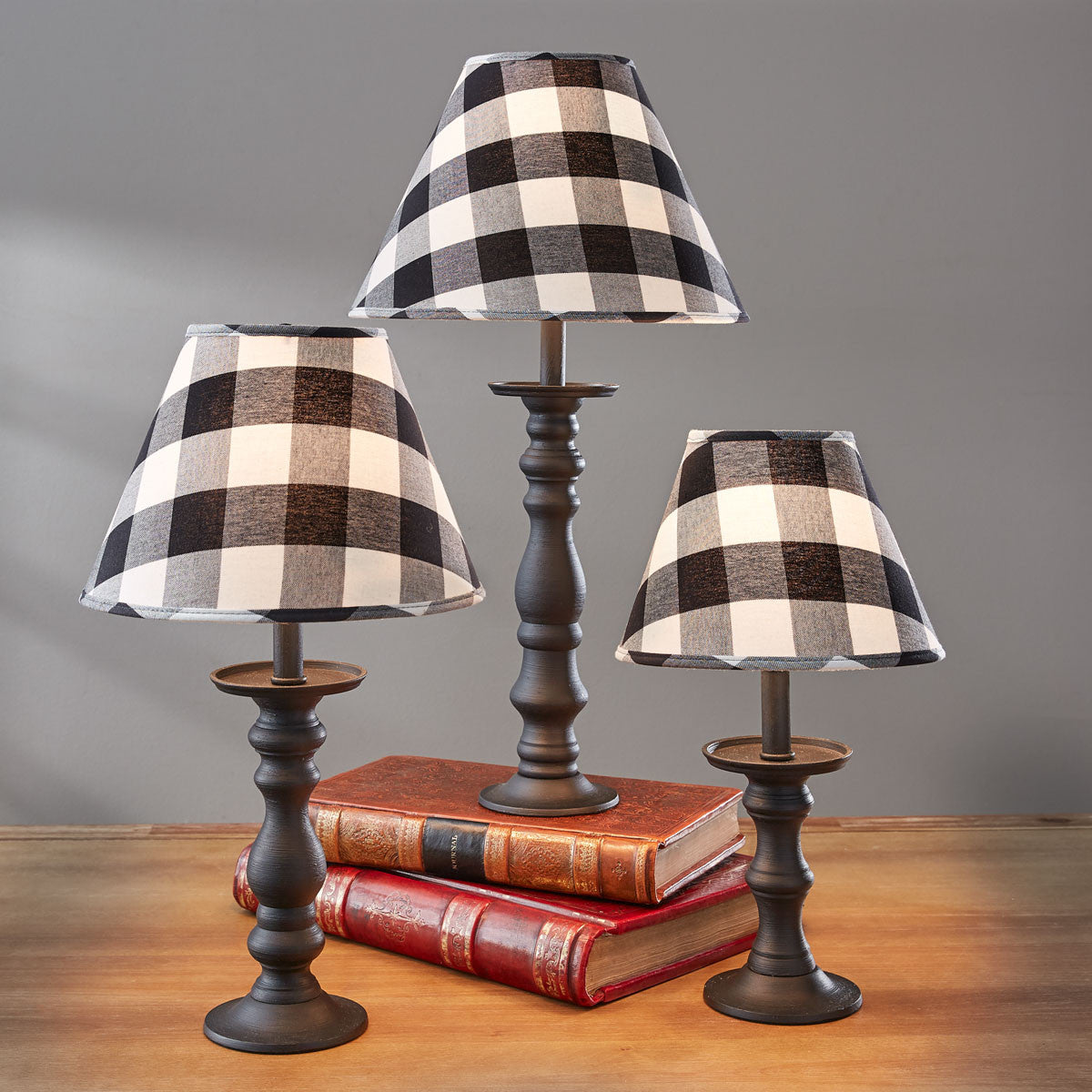 Wicklow Check Lampshades - Black & Cream - 14" Park Designs