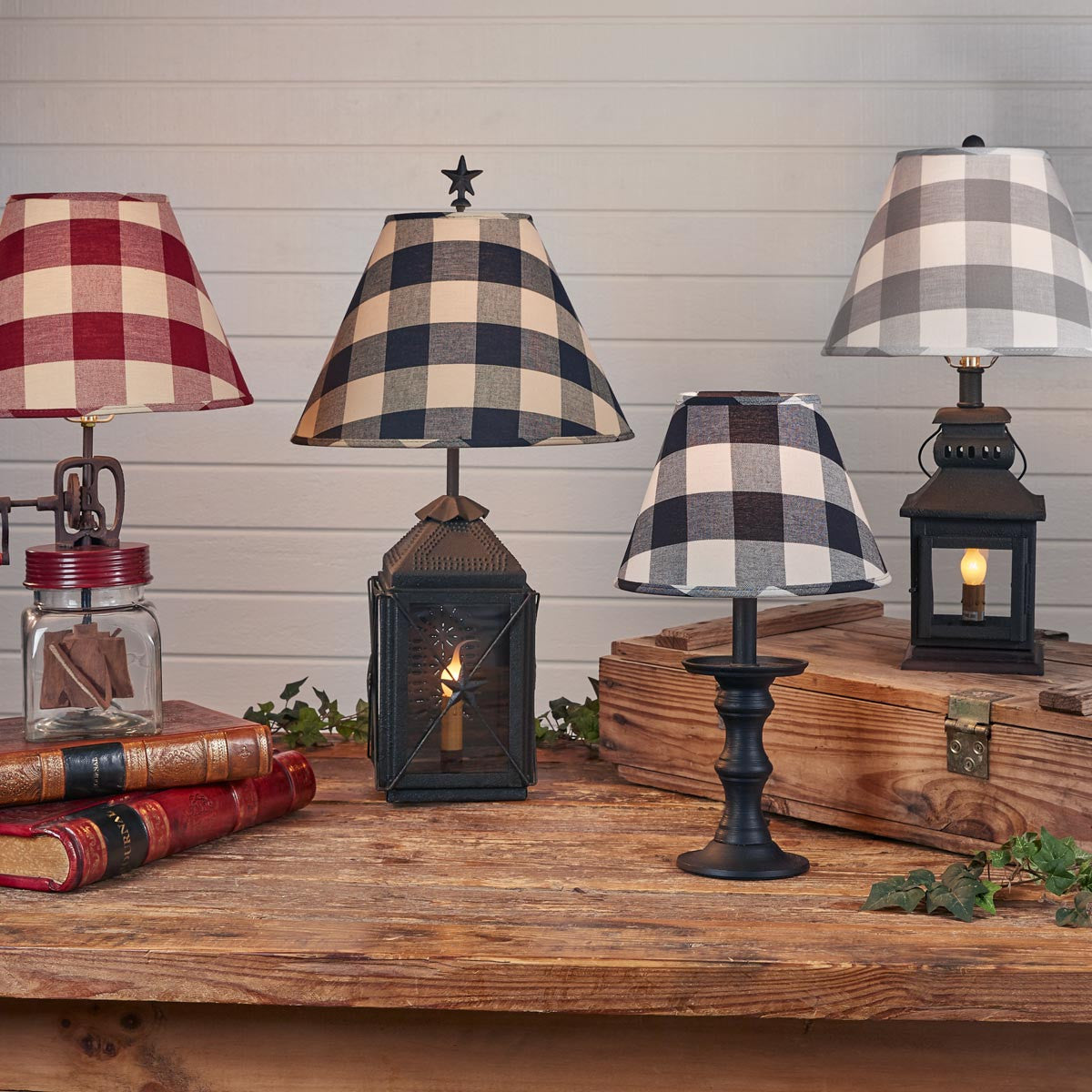 Wicklow Check Lampshades  Garnet - 14" Park Designs