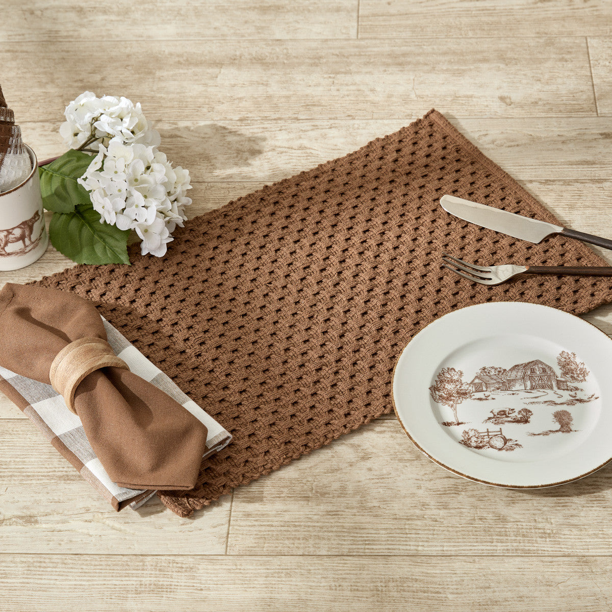 Chadwick Placemat-Brown Set of 12 Park Designs