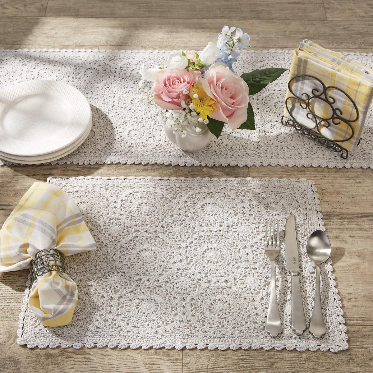 Lace Table Runner 36" L - Mist Park Designs - The Fox Decor