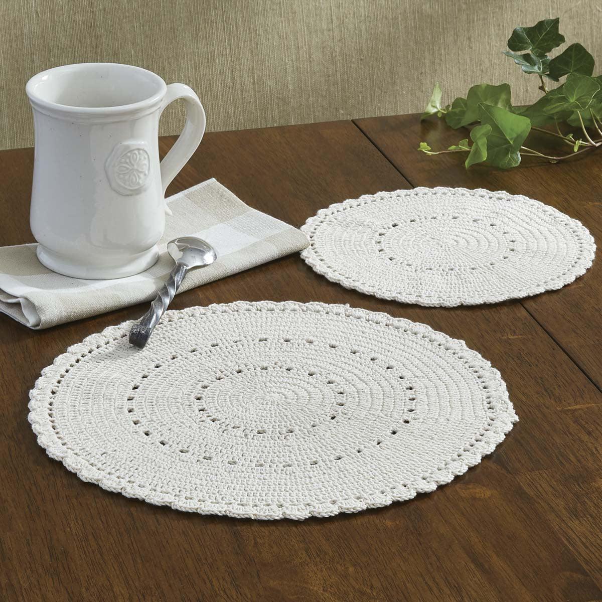 Lace Trivets - Cream Set of 2  Park Designs