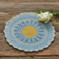 Thumbnail for Flora Round Crochet Accent Mat 8