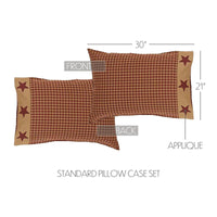 Thumbnail for Ninepatch Star Standard Pillow Case w/Applique Border Set of 2 21x30 VHC Brands