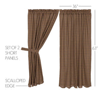 Thumbnail for Prescott Short Panel Curtain Scalloped Set of 2 63x36 - The Fox Decor