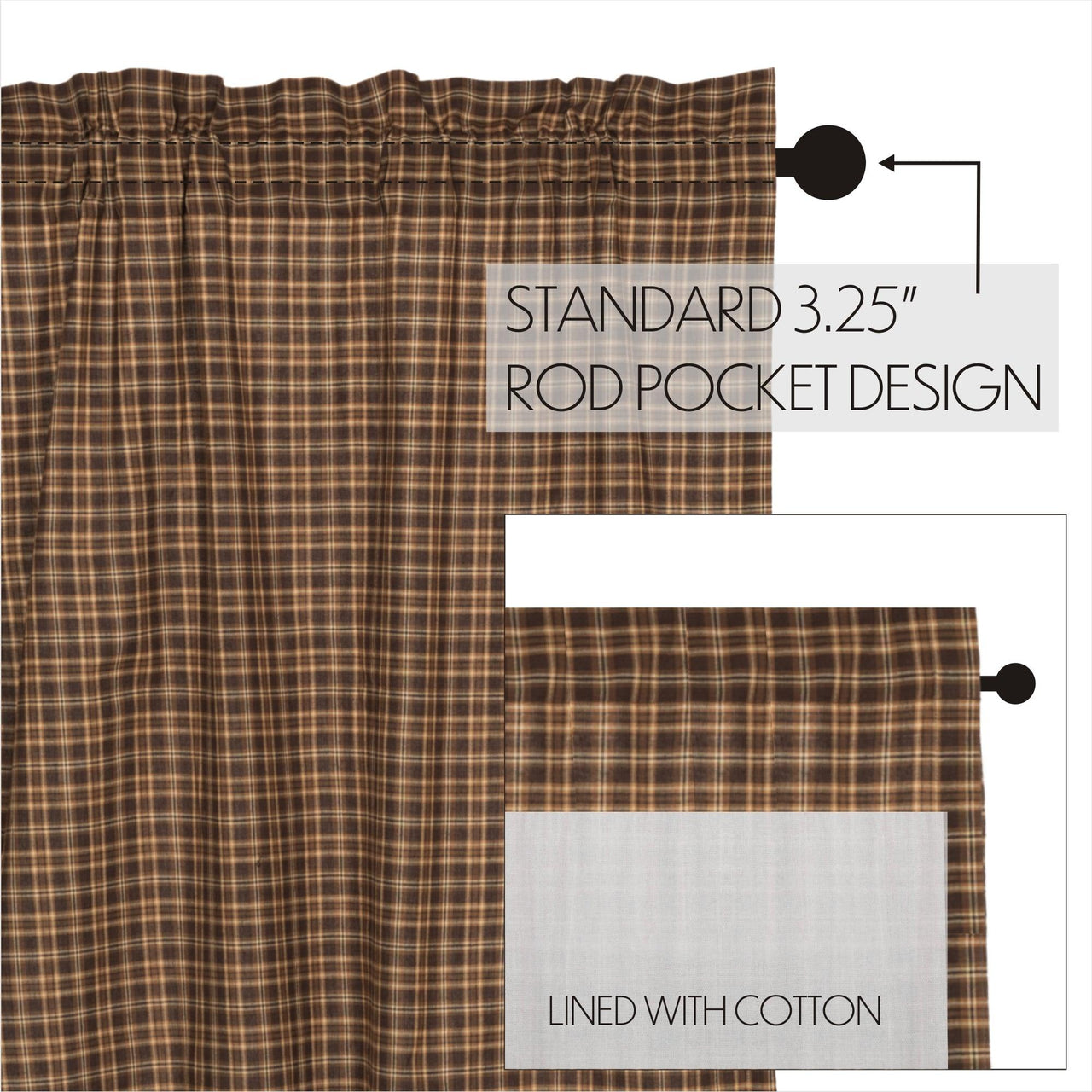 Prescott Short Panel Curtain Scalloped Set of 2 63x36 - The Fox Decor