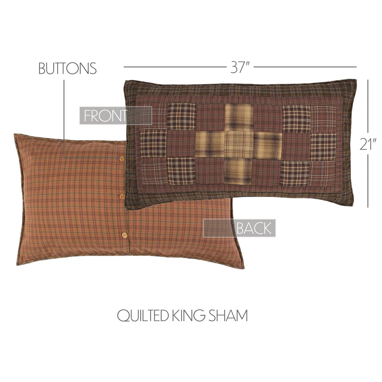 Prescott King Sham 21x37 VHC Brands - The Fox Decor