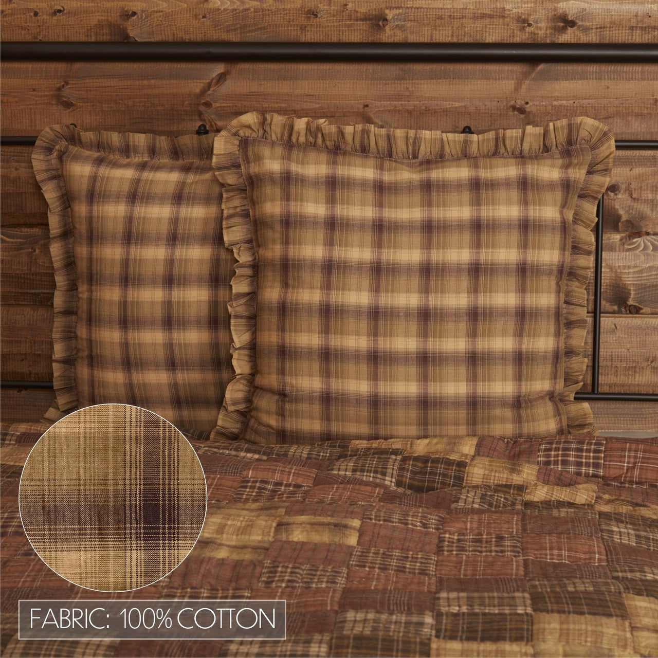 Prescott Euro Sham Fabric Ruffled 26x26 VHC Brands - The Fox Decor