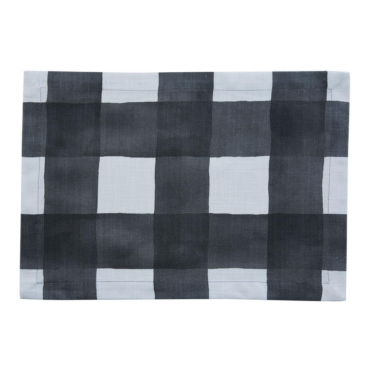 Buffalo Check Watercolor Placemat - Black Set of 4 Park Designs - The Fox Decor
