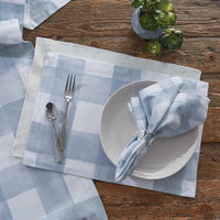 Thumbnail for Buffalo Check Watercolor Placemat - Blue Mist Set of 4 Park Designs - The Fox Decor