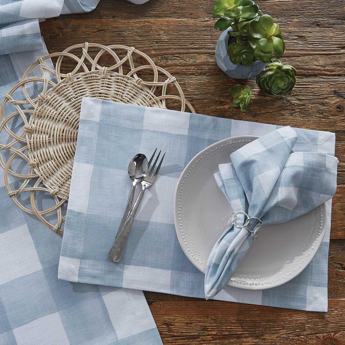 Buffalo Check Watercolor Napkin - Blue Mist Park Designs - The Fox Decor