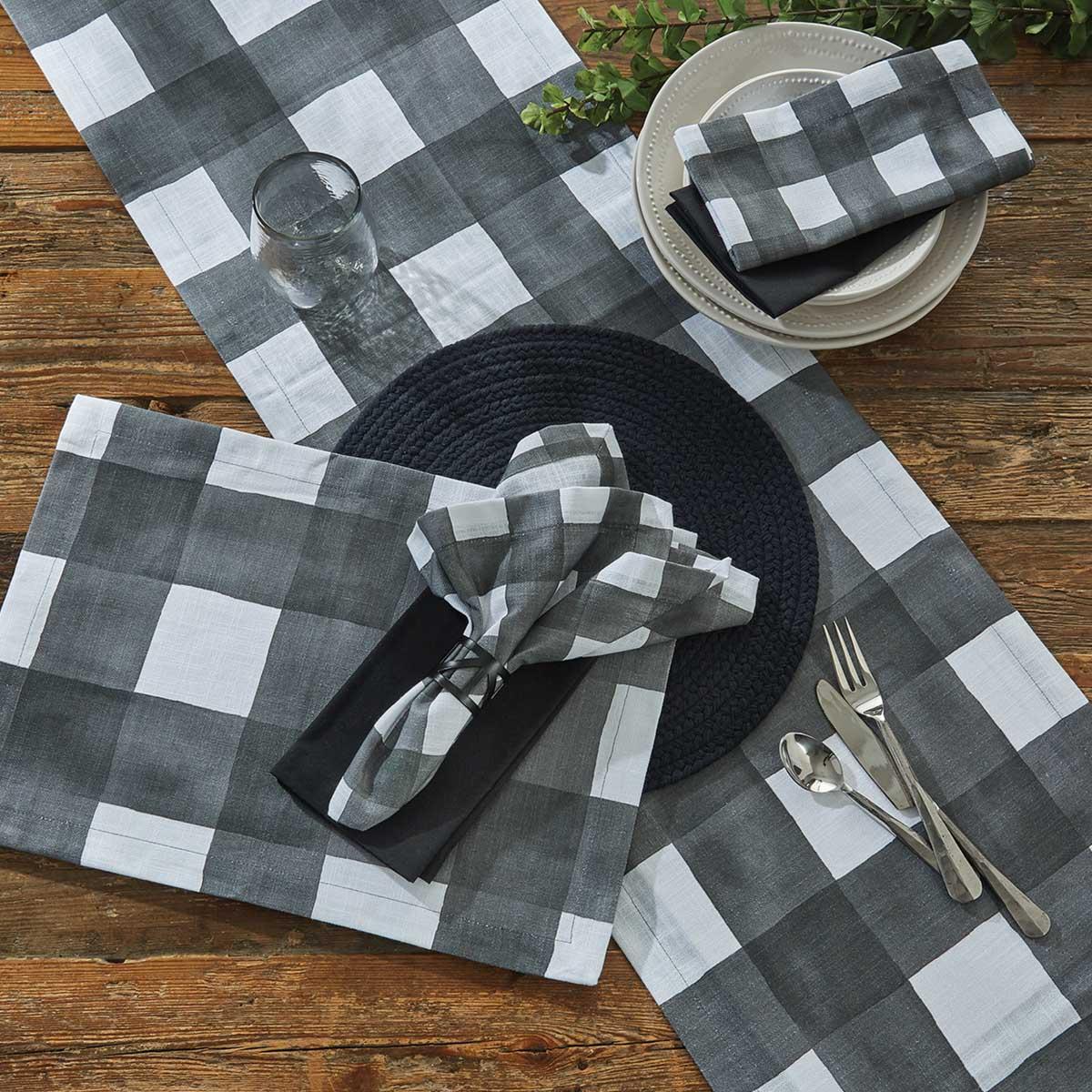 Buffalo Check Watercolor Table Runner 54"L - Black Park Designs - The Fox Decor
