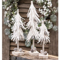 Thumbnail for White Glittered Pinecone Tree 8