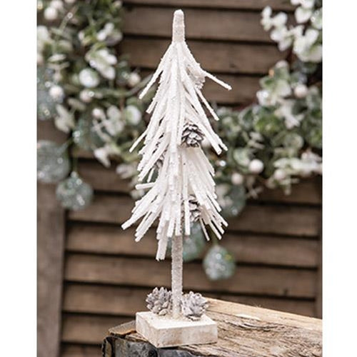 White Glittered Pinecone Tree 10" - The Fox Decor