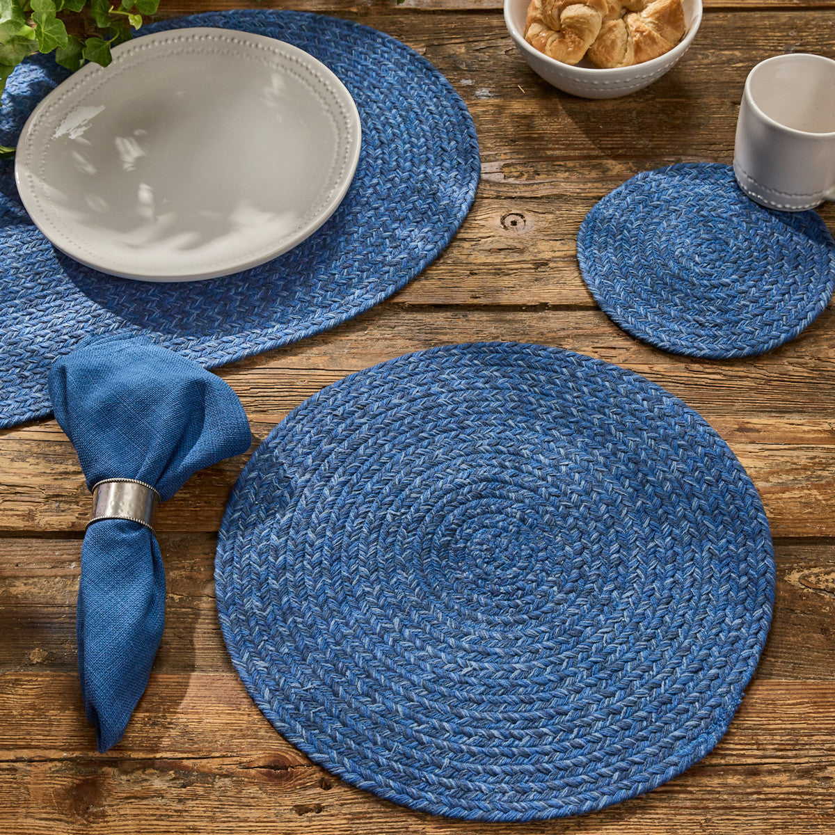 Spice Bin Braided Placemat - Blue Spice  Set of 12  Park Designs