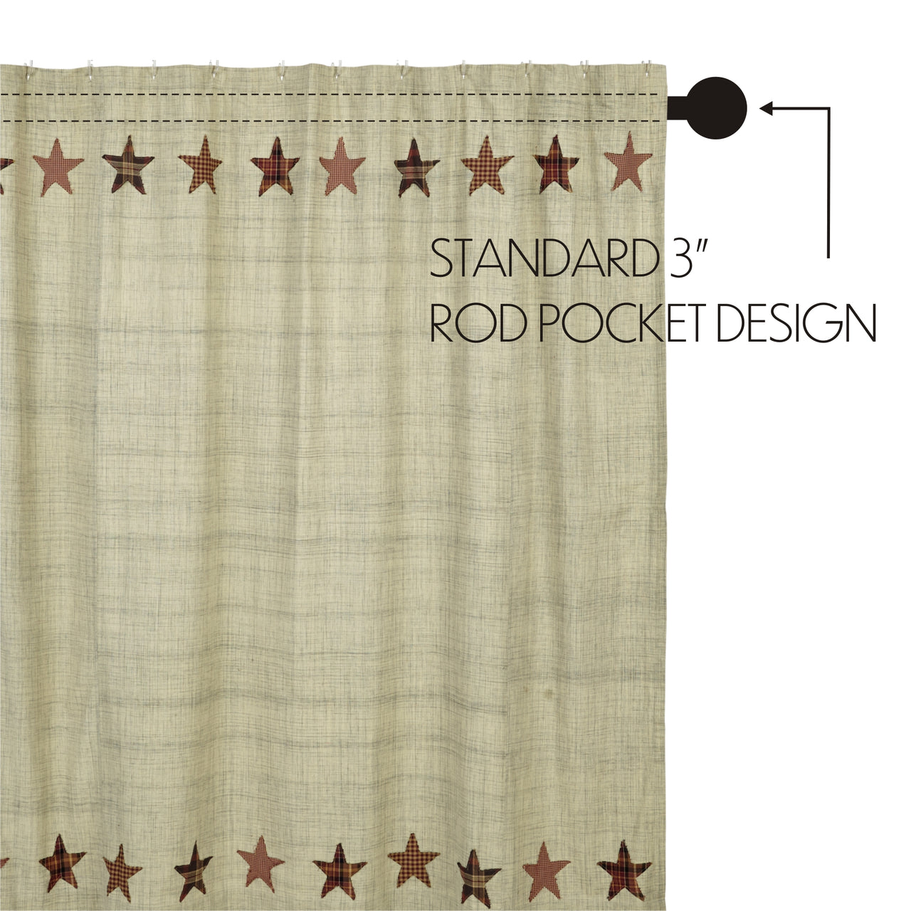 Abilene Star Shower Curtain 72"x72" VHC Brands