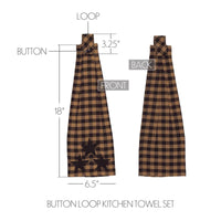 Navy Star Button Loop Kitchen Towel VHC Brands - The Fox Decor