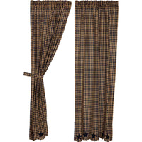 Thumbnail for Navy Star Scalloped Panel Curtain Set of 2 84x40