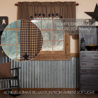 Thumbnail for Navy Star Scalloped Swag Curtain Set of 2 36x36x16