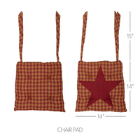 Thumbnail for Burgundy Star Country Chair Pad - The Fox Decor