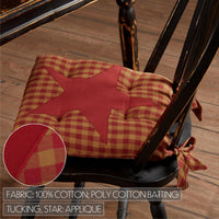 Thumbnail for Burgundy Star Country Chair Pad - The Fox Decor