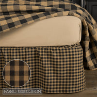 Black Check King Bed Skirt 78x80x16 - The Fox Decor