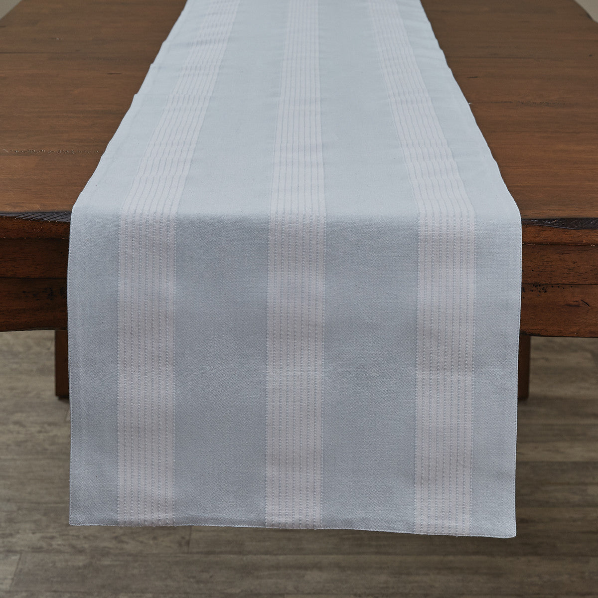 Blue Mist Stripe Woven Table Runner - 72"L Park Designs