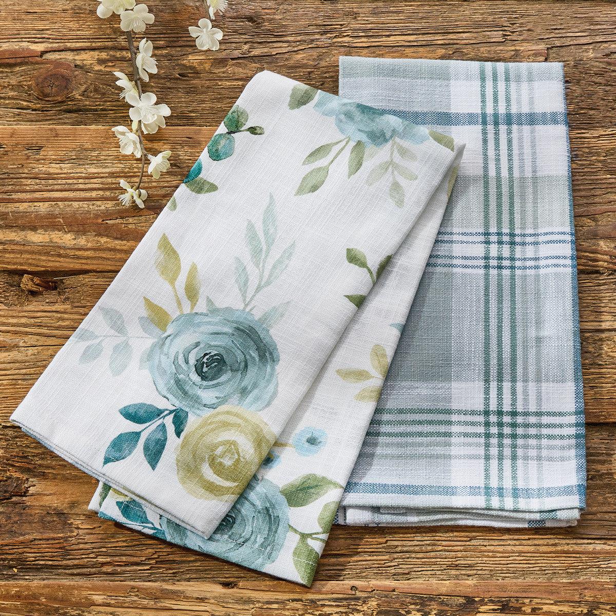 Lyra Plaid Dishtowel  Set of 6  Park Designs