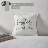 Risen Easter Blessings Cross Pillow 12x12 - The Fox Decor