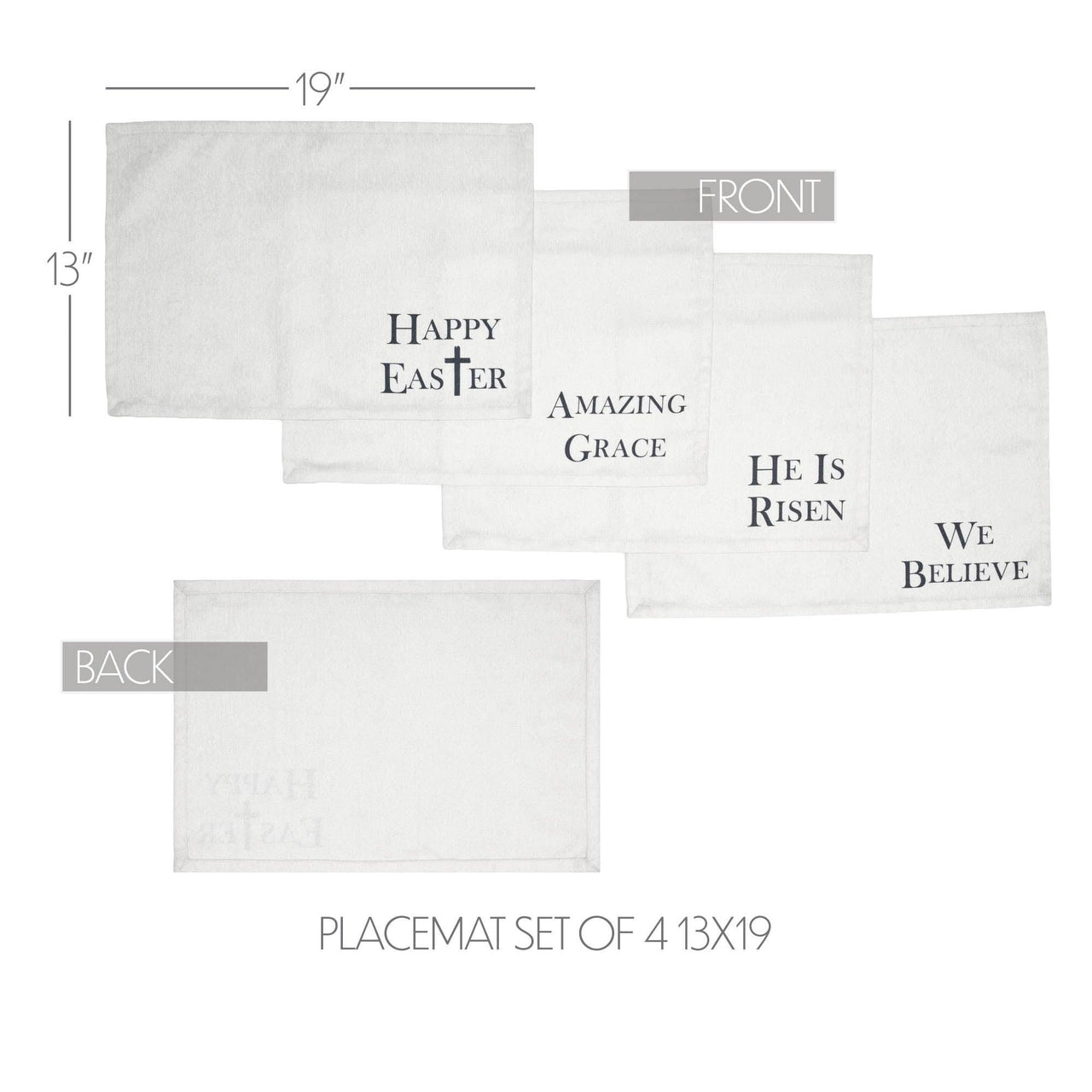 Risen Placemat Set of 4 13x19 - The Fox Decor
