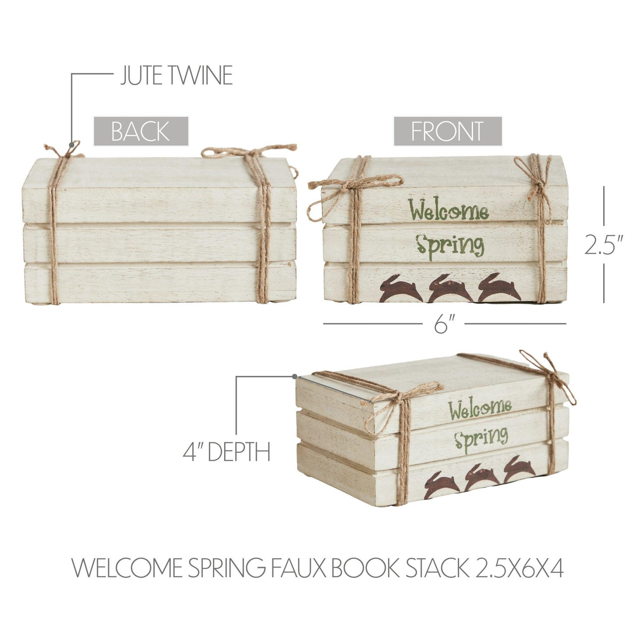 Welcome Back Stack Welcome Spring Faux Book Stack 2.5x6x4 – The Fox Decor