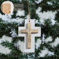 Wooden Cross Hanging Ornament 6x4 - The Fox Decor