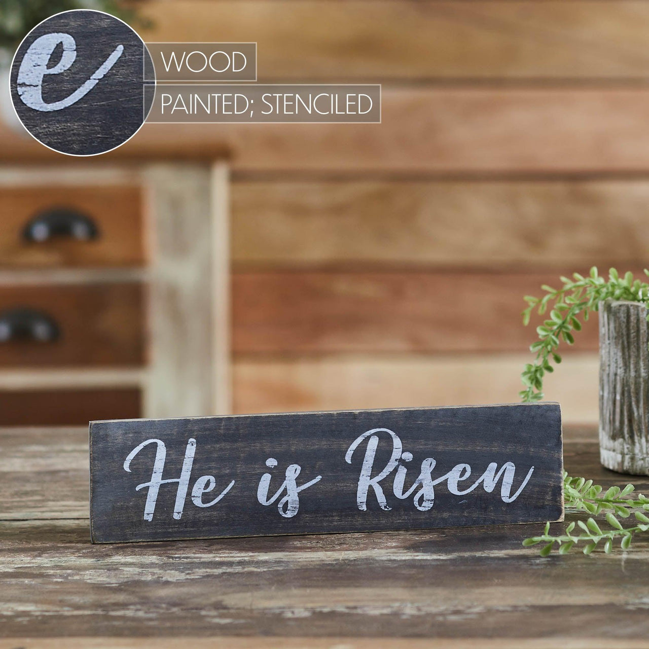 He Ix Risen Sign He Is Risen Wooden Sign 3x12 – The Fox Decor