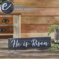 He Is Risen Wooden Sign 3x12 - The Fox Decor