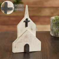 Wooden Block Church 10x6x1 - The Fox Decor