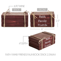 Thumbnail for Faith Family Friends Faux Book Stack 2.5x6x4 - The Fox Decor