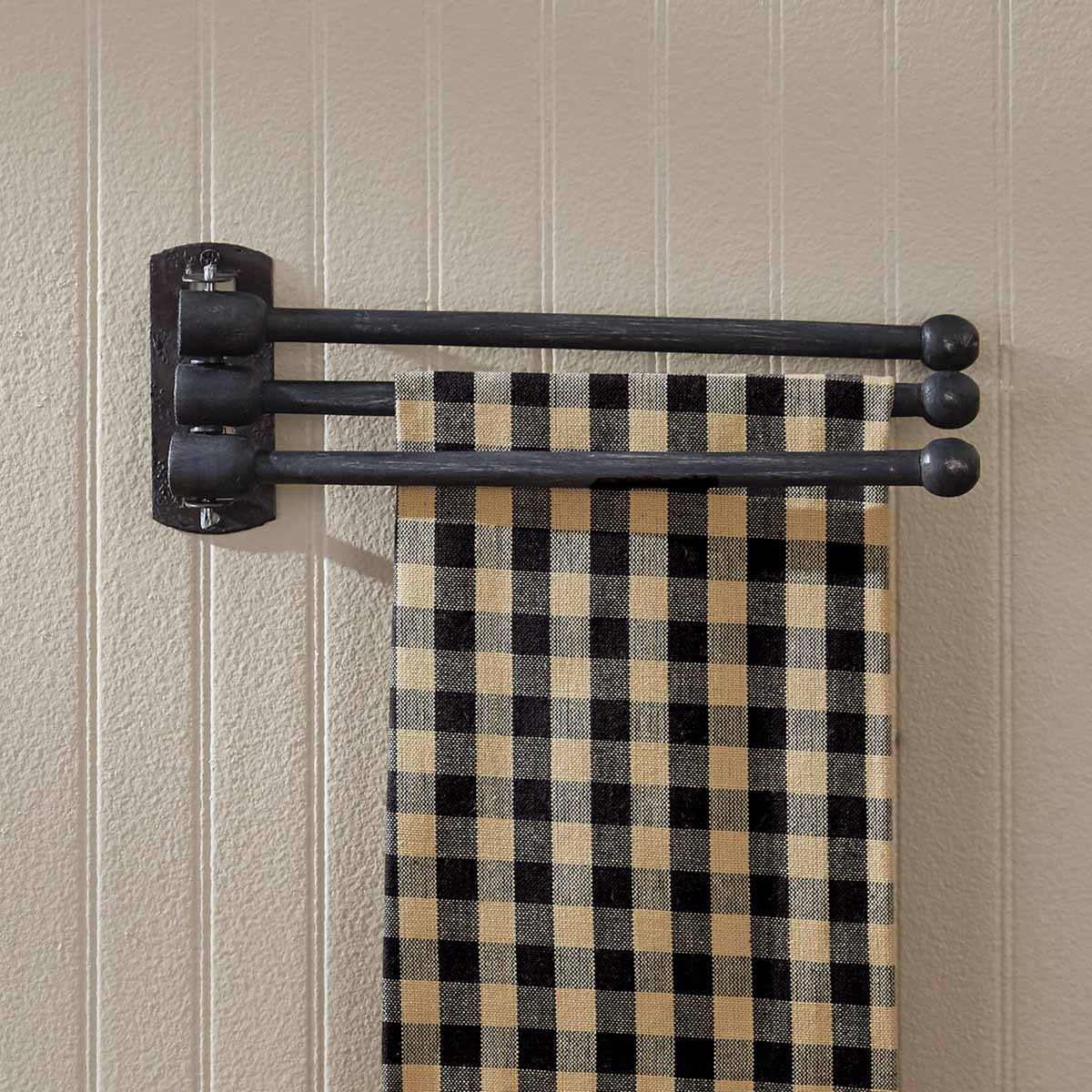 3 Prong Wood Towel Rack - Black Park Designs