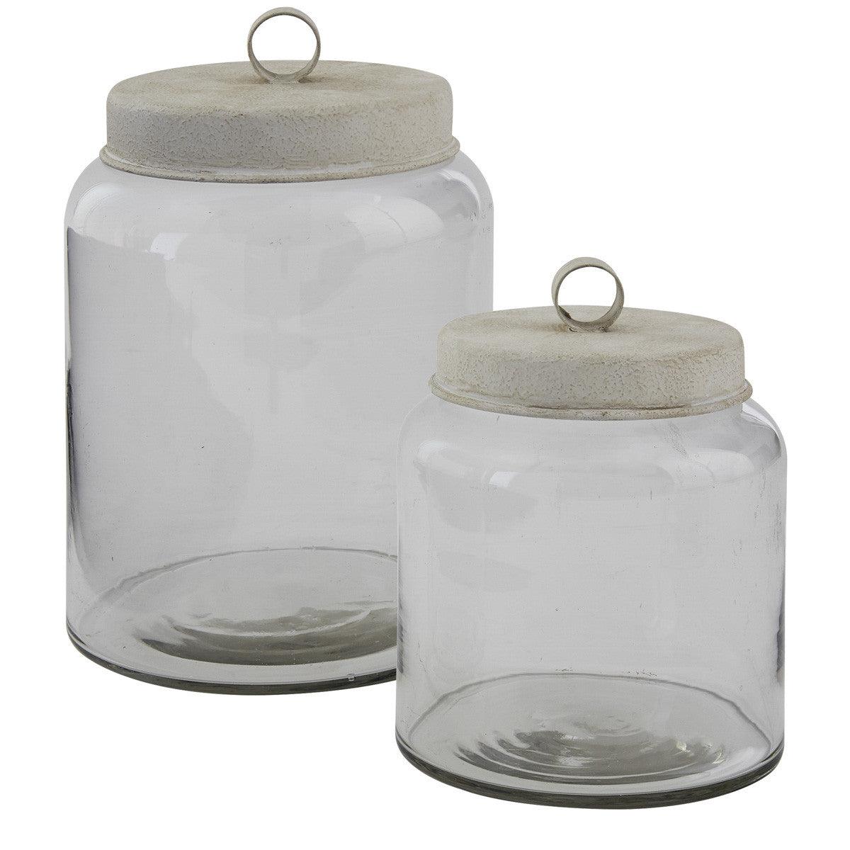 Glass Jars With Metal Lids - Set of 2 Park Designs - The Fox Decor